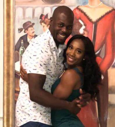Maxine Simpson daughter Shelly-Ann Fraser-Pryce and son-in-law.